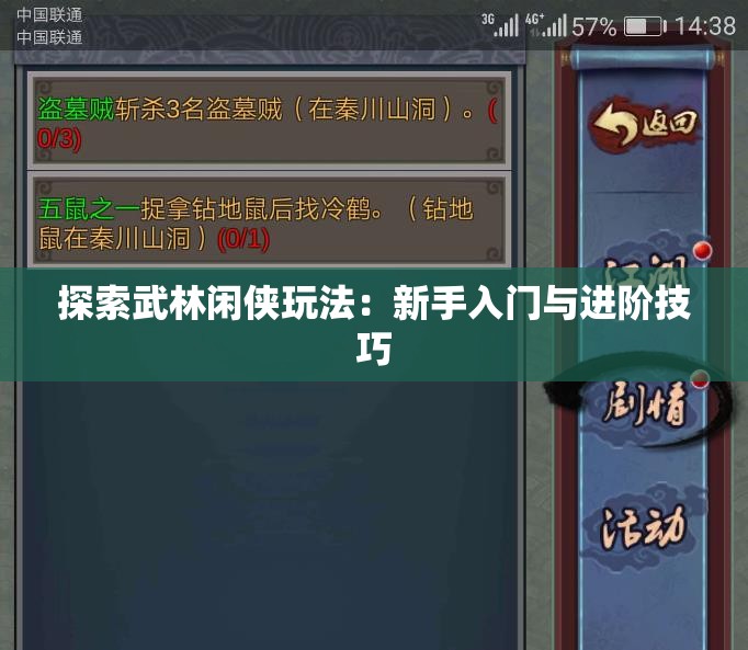 探索武林闲侠玩法：新手入门与进阶技巧