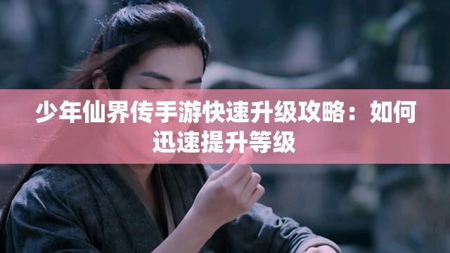 少年仙界传手游快速升级攻略：如何迅速提升等级